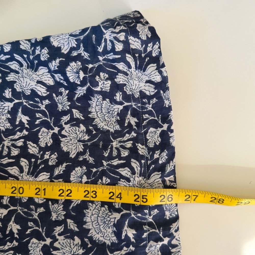 Talisman Boho Floral Navy Peasant Oversized Top M/L 100% Cotton - Picture 8 of 8